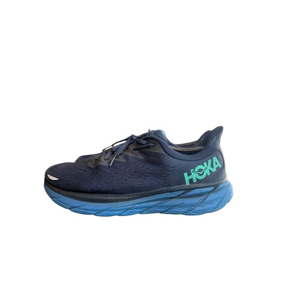 Hoka One One Clifton 8 Blue Orange Athletic Running Shoes Mens Size 13 D - Picture 1 of 8